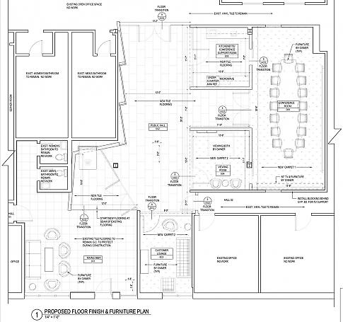 proposed plan of lobby, public hall, and conference area