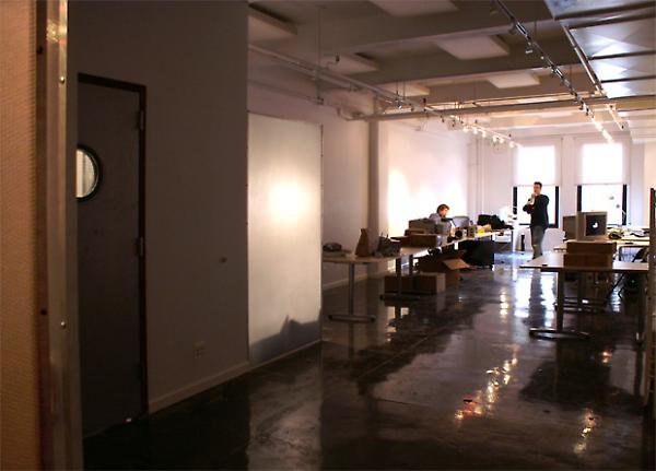 view of main offices with polished concrete floors