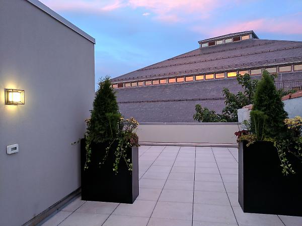 rooftop terrace view towards armory