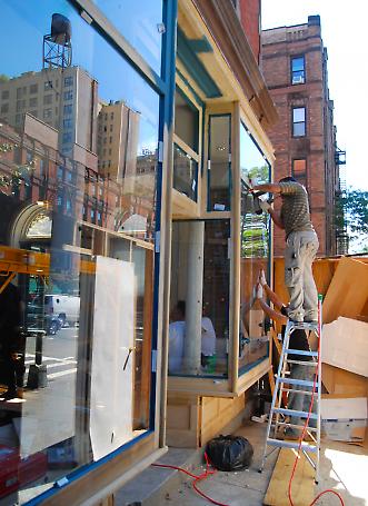 reconstruction of storefront - in progress
