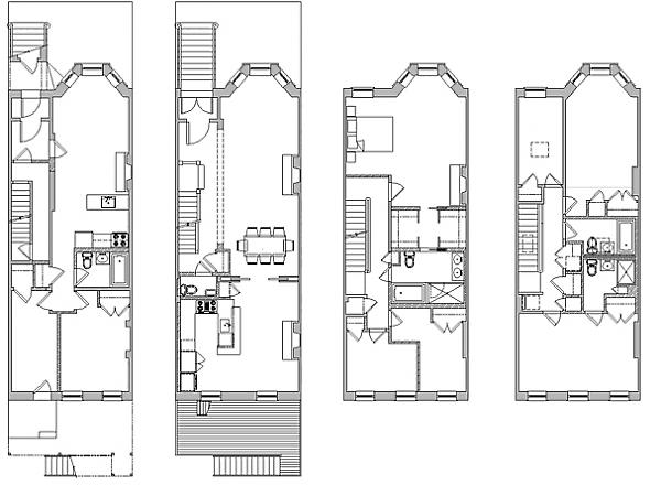 proposed 1st thru 4th floor plans