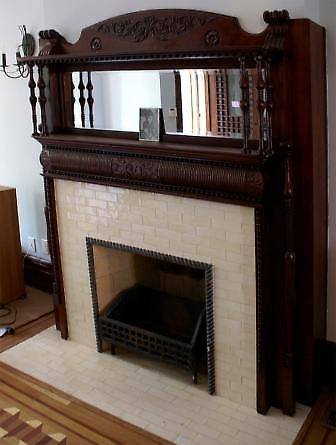 restored fireplace detail