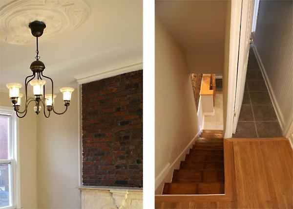 fireplace detail / stair & hallway detail