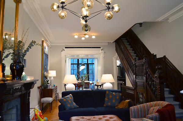 parlor floor living area - view towards kitchen