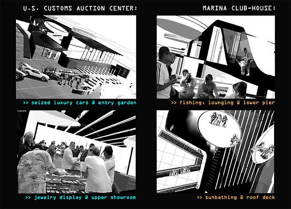 perspectives of typical events at marina / auction house
