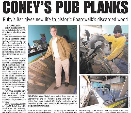 "Coney's Pub Planks" from the Brooklyn Courier, April 06, 2012