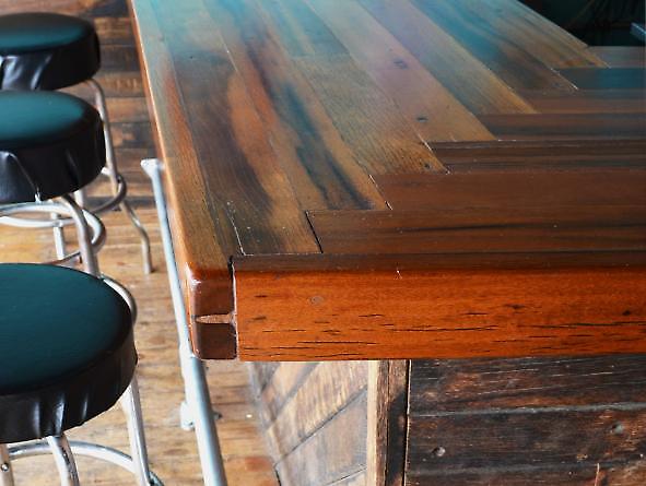 bar detail with boardwalk planks