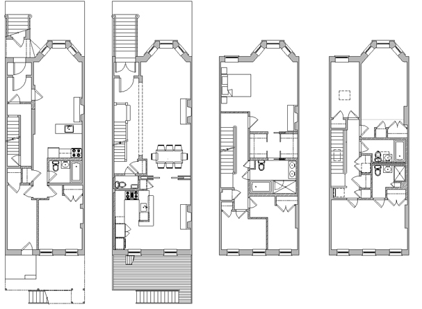 proposed 1st thru 4th floor plans