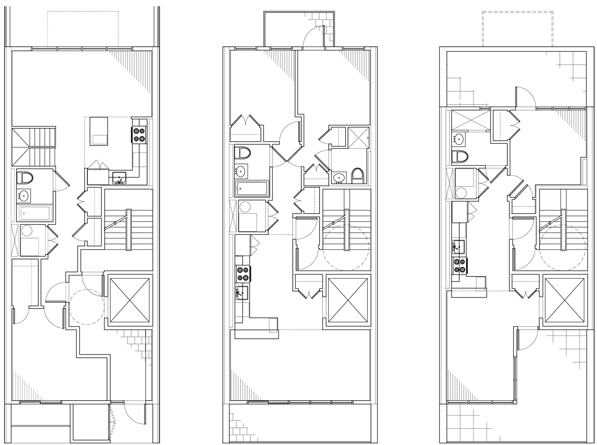 ground floor plan / 2nd - 4th floor plan /  5th floor plan