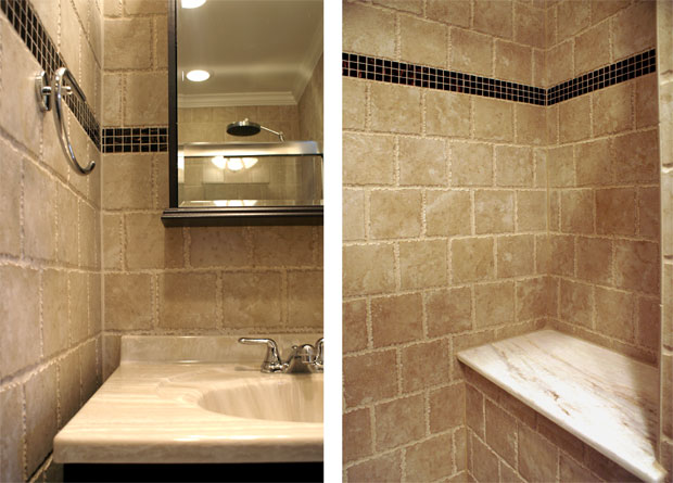 master bath detail / shower bench