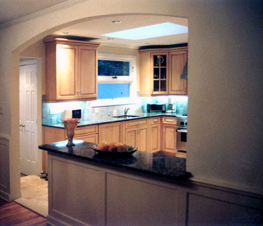 new counter opening at kitchen