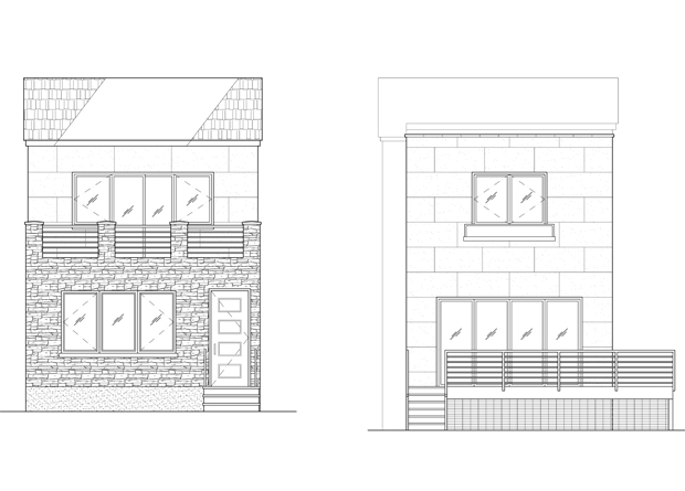 front and rear elevations